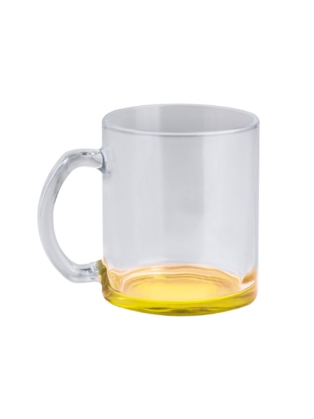 Tazza in vetro con fondo colorato personalizzata Glass Color Mug 320 ml