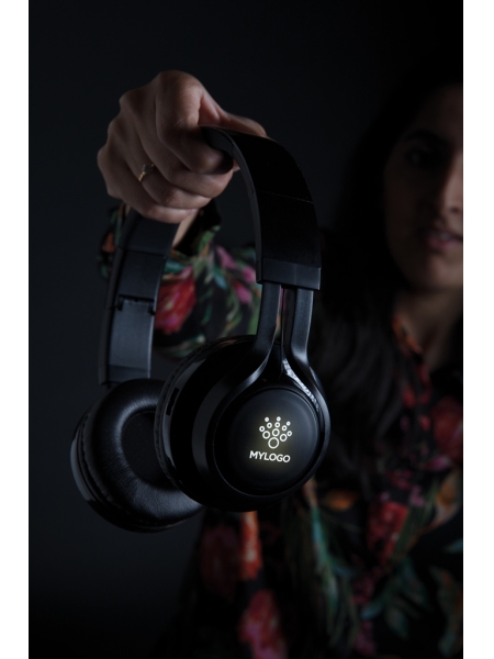 Cuffie over ear bluetooth con logo retroilluminato personalizzato Agnes