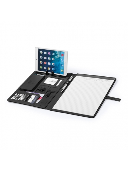 Organizer scrivania personalizzato con portablocco A4 e power bank integrati Power Organizer Big