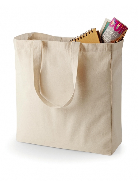 Shopper personalizzate in cotone canvas Quadra Classic 39x42x13 cm