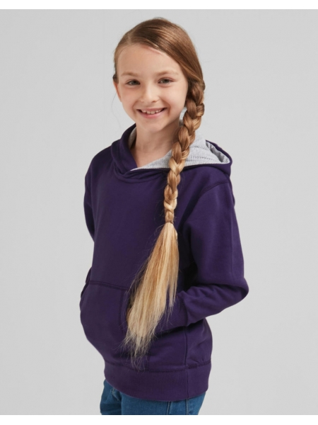 Felpe personalizzate Kids Contrast Hood in cotone e poliestere