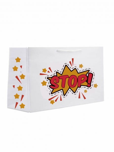 Busta Lusso in carta 70x15x50 cm. Personalizzazione full color Stampa totale