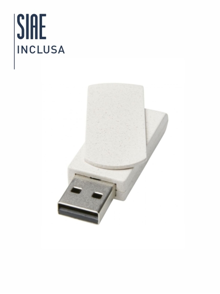 Chiavetta USB in paglia di grano personalizzata Rotate 16 GB