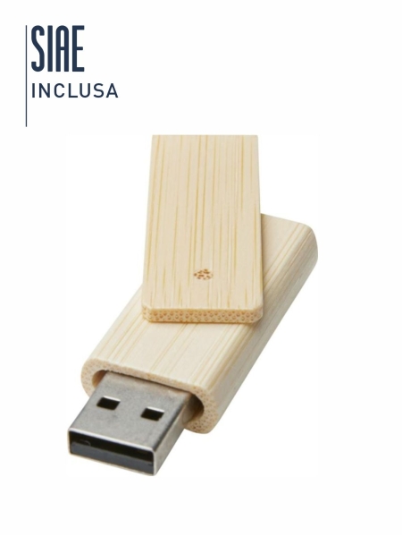 Chiavetta USB in bamboo personalizzata Rotate 16 GB