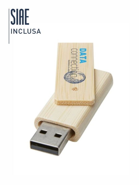 Chiavetta USB in bamboo personalizzata Rotate 8 GB
