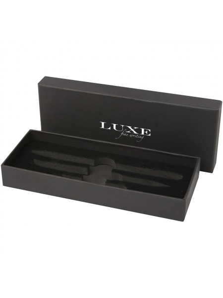Confezione con due penne promozionali personalizzata Luxe Tactical Dark
