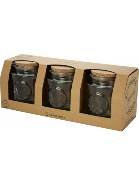 Set di barattoli in vetro riciclato personalizzato Aire
