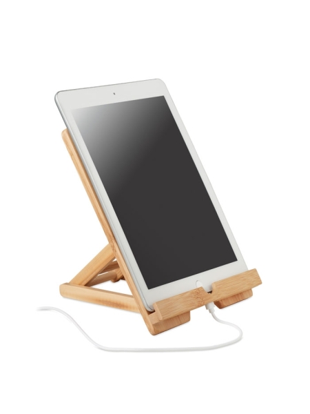 Supporto telefono e tablet in bamboo personalizzato Tuanui