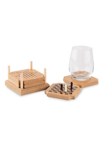Set sottobicchieri con giochi da tavolo da 4 pezzi personalizzato Coastgame
