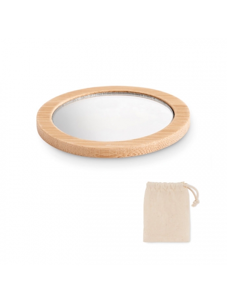 Specchietto da borsa per trucco in bamboo