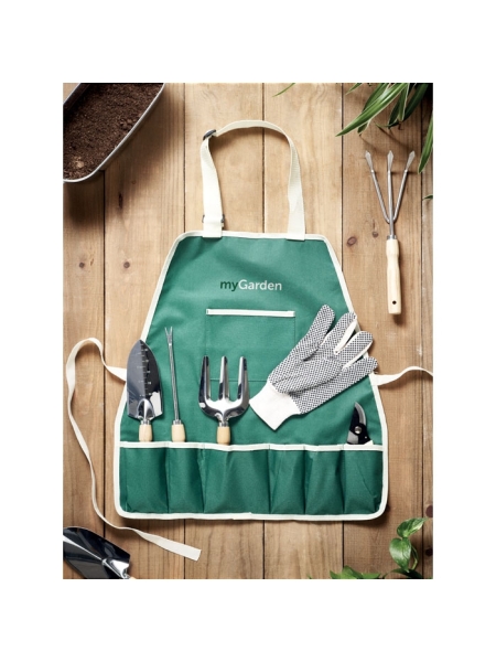 Set attrezzi da giardino con grembiule personalizzato Greenhands