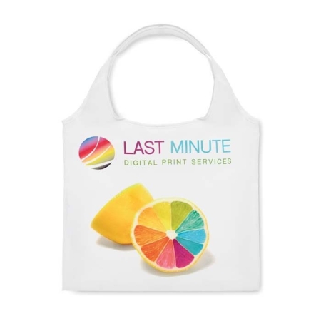 Shopper pieghevole in R-PET con tasca interna 41x56 cm