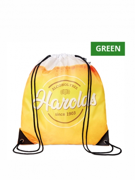 Sacca con logo o design personalizzabili in RPET con bordi in PU 36x40cm
