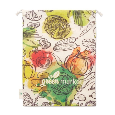 Sacchetti cotone con coulisse per cibo, trama a rete personalizzabili