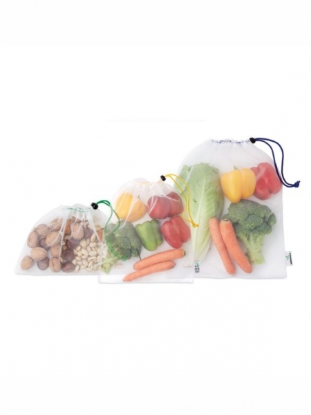 Shopper a rete RPET 30 X 20 - 30 X 35 - 30 X 40 cm per alimenti