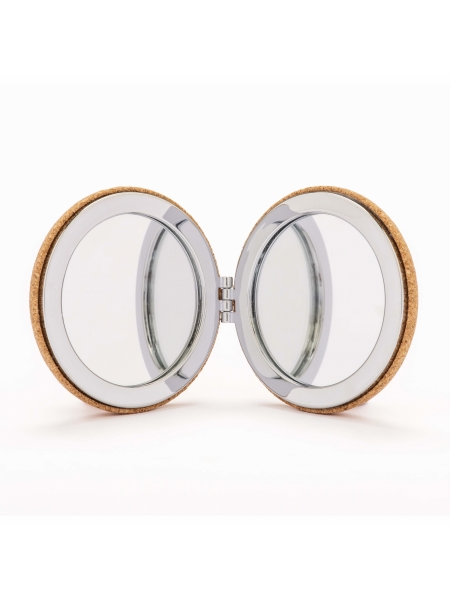 Specchietto da borsa personalizzato in sughero Double Mirror