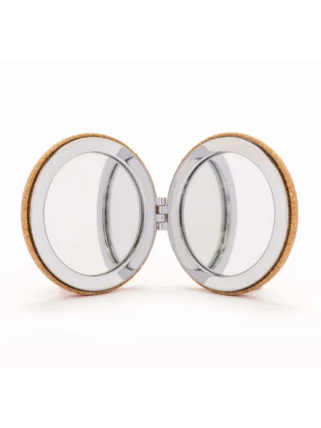 Specchietto da borsa personalizzato in sughero Double Mirror