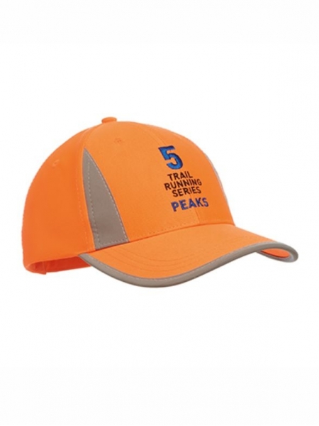 Cappellino alta visibilità luminescente personalizzabile con bordi riflettenti