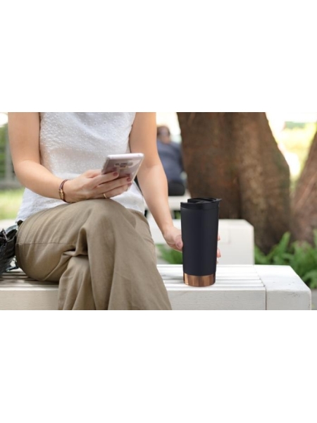 Bicchiere termico in acciaio con isolamento in rame personalizzato Peeta 500 ml
