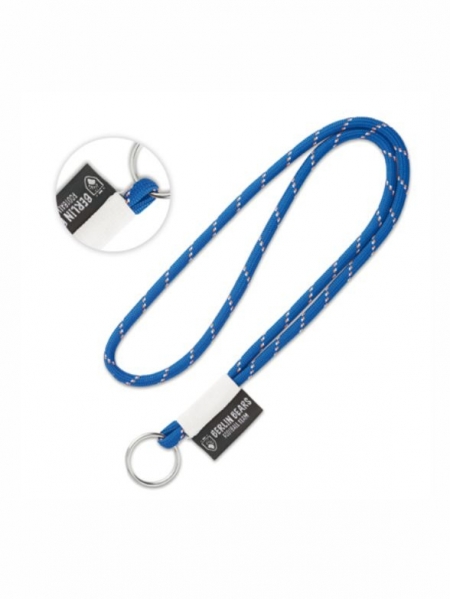 Lanyard tubolare con etichetta in tessuto