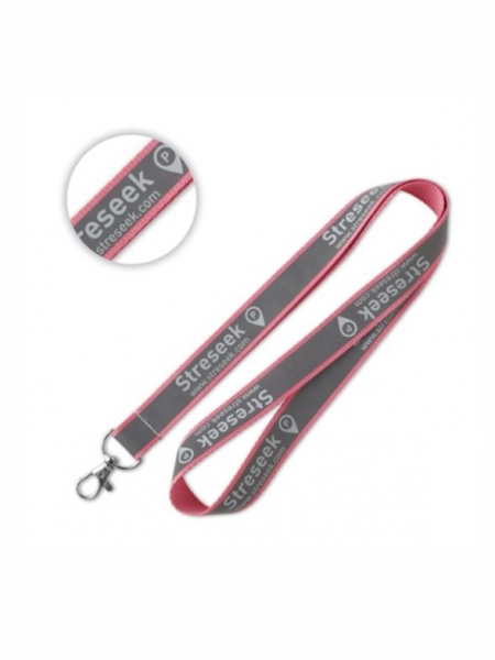 Lanyard personalizzato riflettente con gancio in metallo