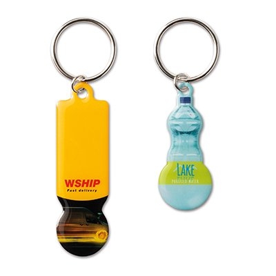 Portachiavi gettone carrello in alluminio personalizzato