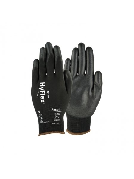Guanti edilizia Ansell Hyflex in nylon spalmati in poliuretano nero