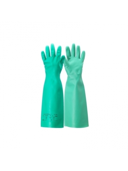Guanti nitrile verde 33 cm Ansell Alphatec Solvex