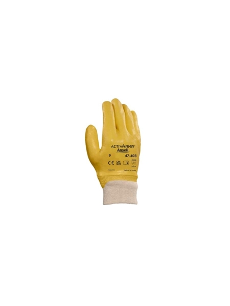 Guanti da lavoro Ansell Nitrotough in cotone e nitrile di colore giallo