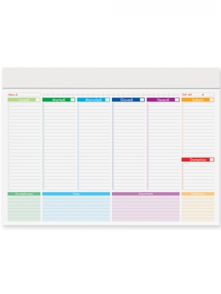 Planning personalizzati Multicolor con misure di 43x31 cm