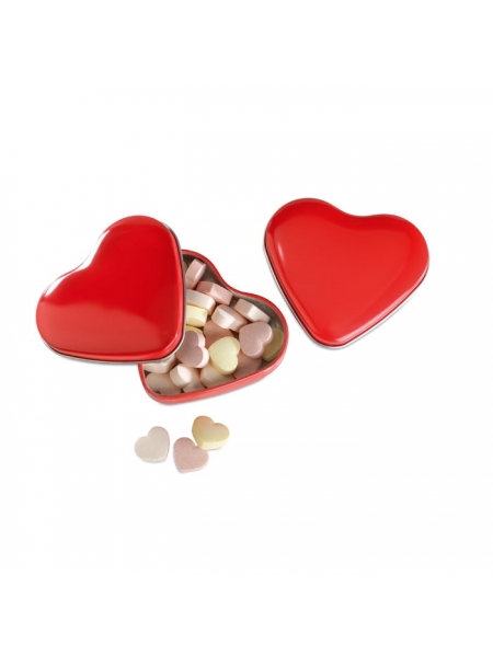 Porta caramelle in latta a forma di cuore