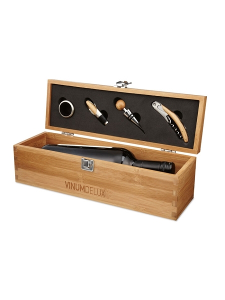 Set vino personalizzato in bamboo Syrah