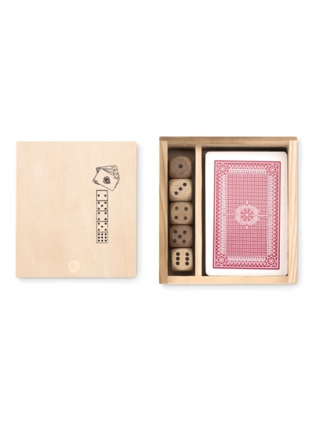 Set giochi in scatola di legno personalizzabile