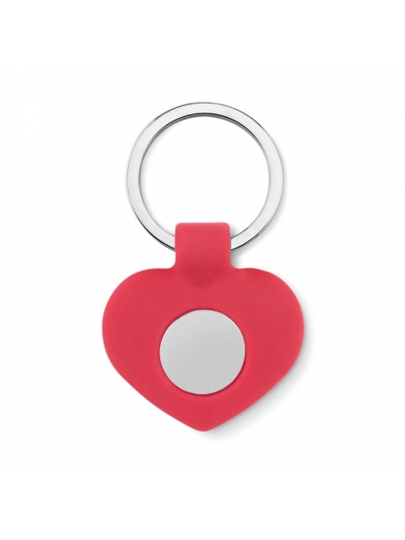 Portachiavi in silicone a forma di cuore con gettone in metallo