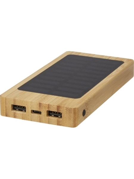 Power bank solare in bamboo personalizzato Alata 8000 mAh