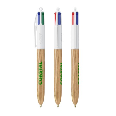 Penna a sfera BIC® 4 Colours Wood Style