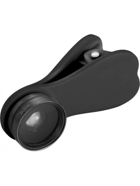 Grandangolare e macro obiettivo con clip