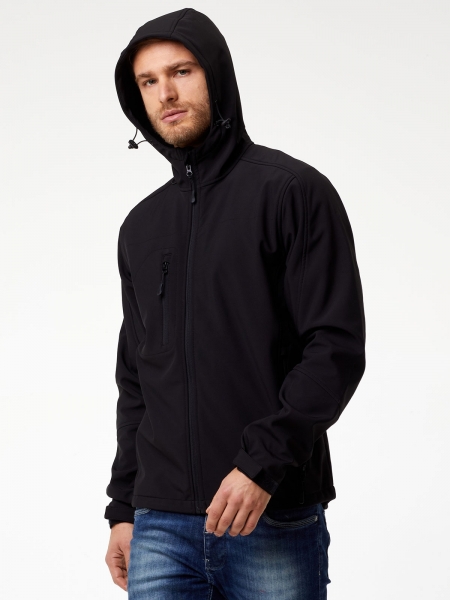 Giacca softshell personalizzabile con cappuccio e zip