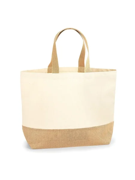 Shopper personalizzate in cotone canvas e juta 38x44x18 cm
