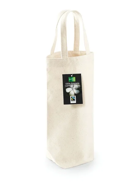 Shopper personalizzate in cotone canvas Fairtrade Bottle Bag 8x27x8 cm