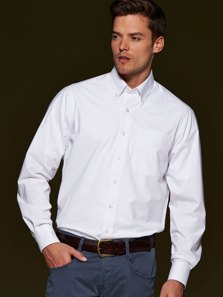 Camicia con logo ricamato o stampato da uomo personalizzata James & Nicholson
