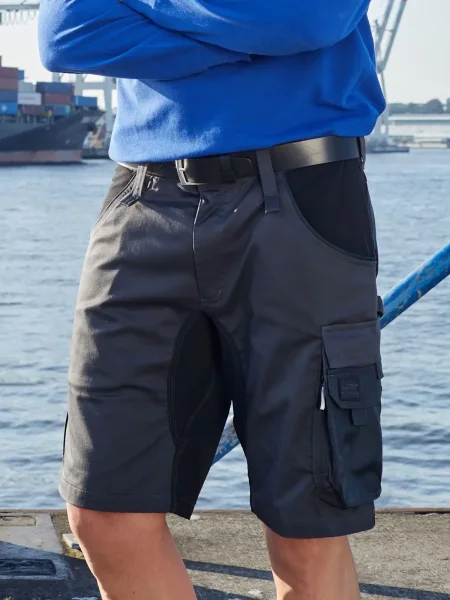 Bermuda da lavoro personalizzati James & Nicholson Workwear Stretch Bermuda-Slim Line