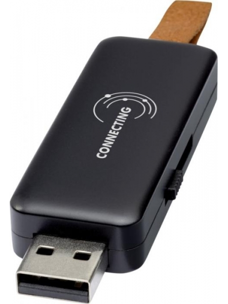 Chiavetta USB Gleam luminosa da 4 GB - Nero