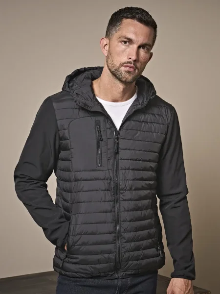 Giubbino trapuntato leggero uomo personalizzato Tee Jays Hooded Crossover Men