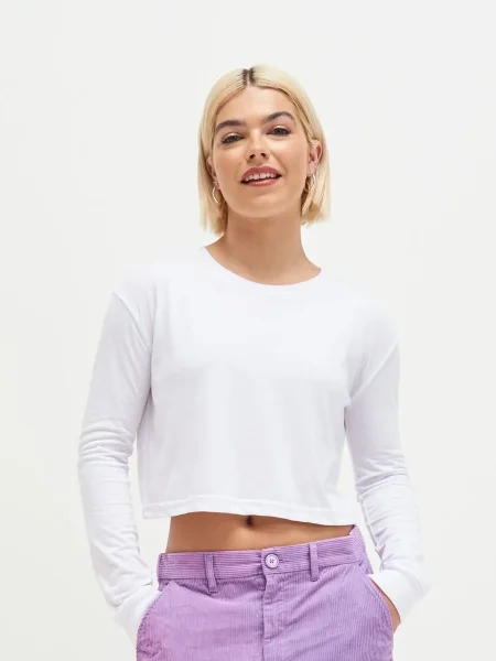 T shirt on line da donna Long Sleeved Cropped