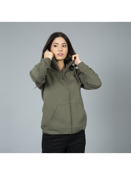 Felpa con zip donna personalizzata James Ross