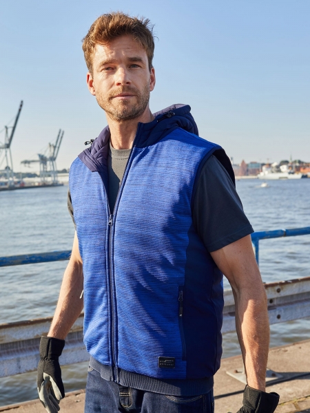Gilet da uomo in pile personalizzato James & Nicholson Men's Padded Hybrid Vest