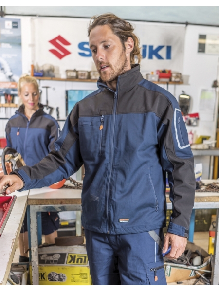 Qualitex Giacca Invernale Da Lavoro Mod. 2030 - Antivento, Con Colletto Alto, Chiusura Touch, Colore Nero, Taglia S