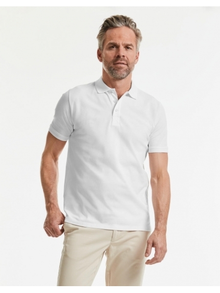 Polo da uomo personalizzata a manica corta Russell Pure Organic