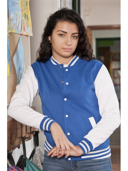 Giacca college bambino bicolore in felpa